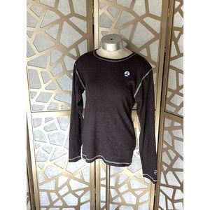 JUST LIVE SWEATSHIRT LONG SLEEVE GRAY WOMEN SMALL S COTTON  Waffle Top Shirt